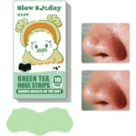 شرائح الأنف بالشاي الأخضر - 10 قطع (Green Tea Nose Strips - 10 PCS slow sunday)