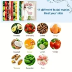 ⁦FruitGlow Mask Collection - 11 Mask – مجموعة أقنعة الفواكه المرطّبة - 11 قناع وجه⁩ - الصورة ⁦8⁩